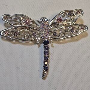 Treska Jeweled Dragonfly Broach Brooch‎
